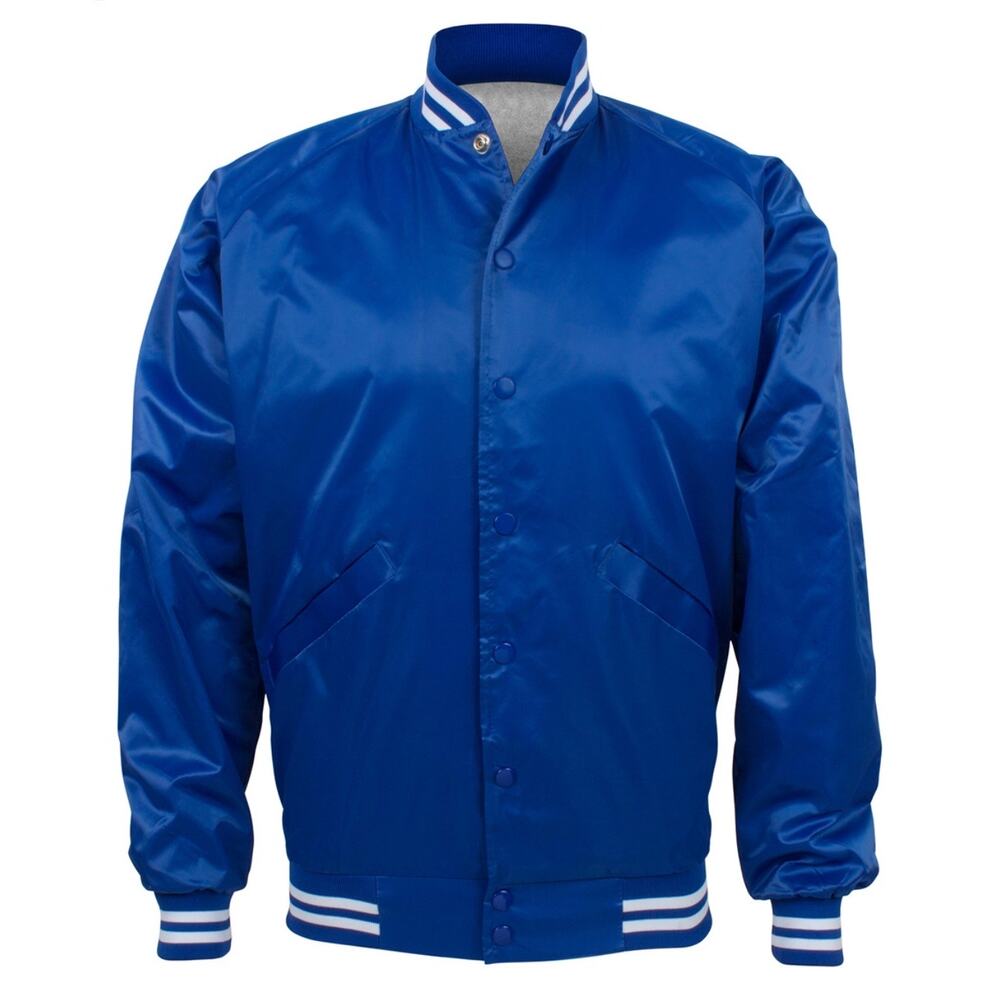 Cardinal Blue Nylon Varsity Sports Jacket Men’s Size Small